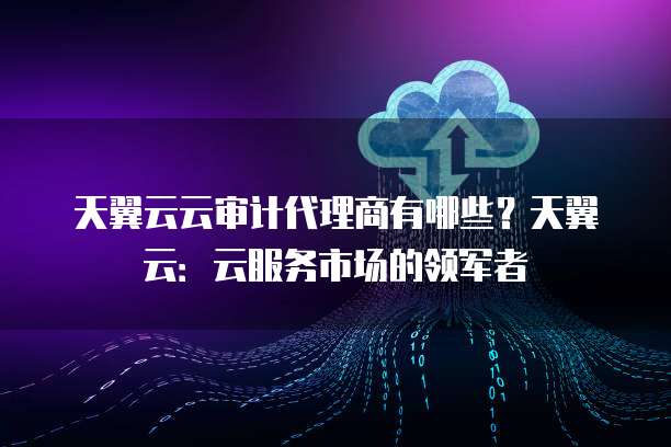 天翼云云审计代理商有哪些?天翼云:云服务市场的领军者