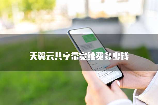 天翼云共享带宽续费多少钱