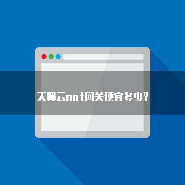 天翼云nat网关便宜多少?