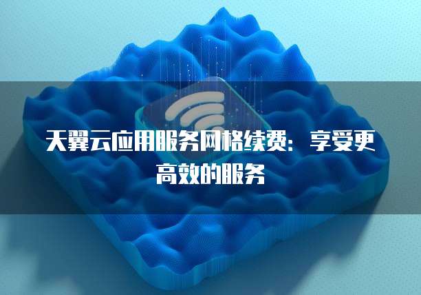 天翼云应用服务网格续费:享受更高效的服务
