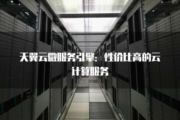 天翼云微服务引擎:性价比高的云计算服务