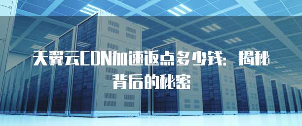 天翼云CDN加速返点多少钱:揭秘背后的秘密