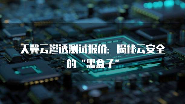 天翼云渗透测试报价:揭秘云安全的“黑盒子”