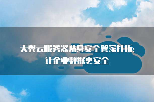 天翼云服务器贴身安全管家打折：让企业数据更安全