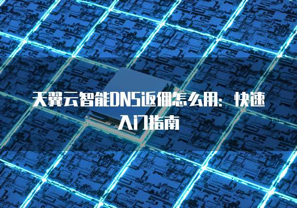 天翼云智能DNS返佣怎么用:快速入门指南
