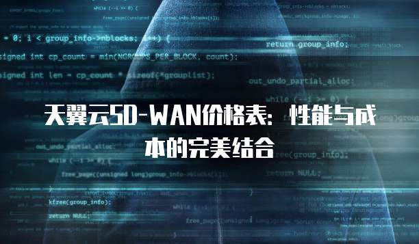 天翼云SD-WAN价格表:性能与成本的完美结合