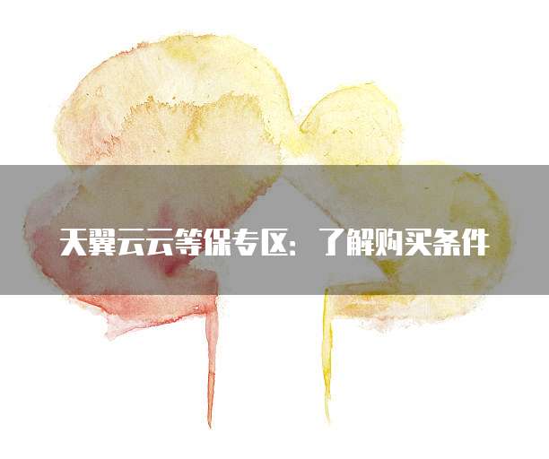 天翼云云等保专区：了解购买条件