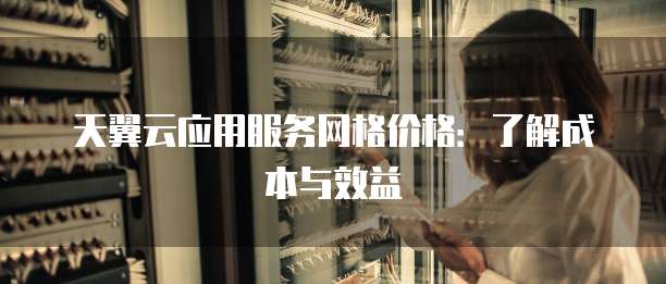 天翼云应用服务网格价格:了解成本与效益