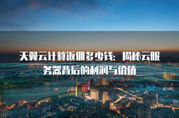 天翼云计算返佣多少钱:揭秘云服务器背后的利润与价值