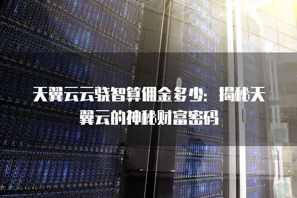 天翼云云骁智算佣金多少:揭秘天翼云的神秘财富密码
