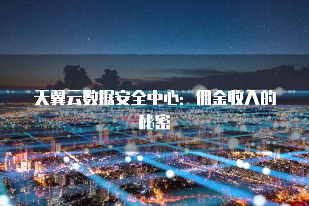 天翼云数据安全中心:佣金收入的秘密