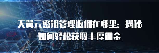 天翼云密钥管理返佣在哪里：揭秘如何轻松获取丰厚佣金