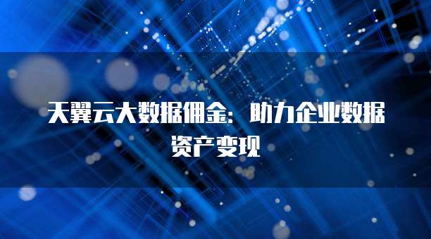 天翼云大数据佣金：助力企业数据资产变现