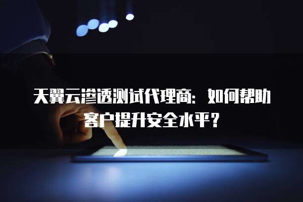 天翼云渗透测试代理商:如何帮助客户提升安全水平?