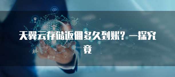 天翼云存储返佣多久到账?一探究竟