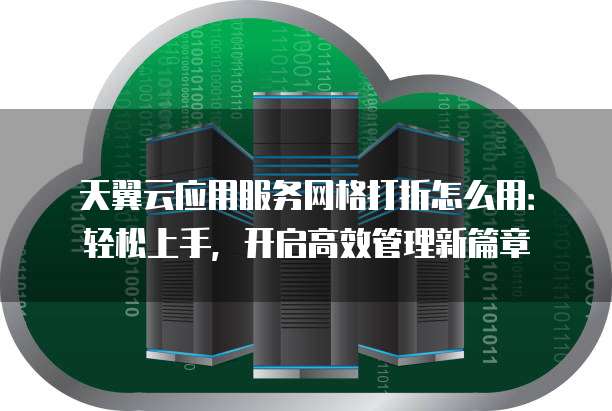 天翼云应用服务网格打折怎么用:轻松上手,开启高效管理新篇章