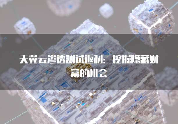 天翼云渗透测试返利:挖掘隐藏财富的机会