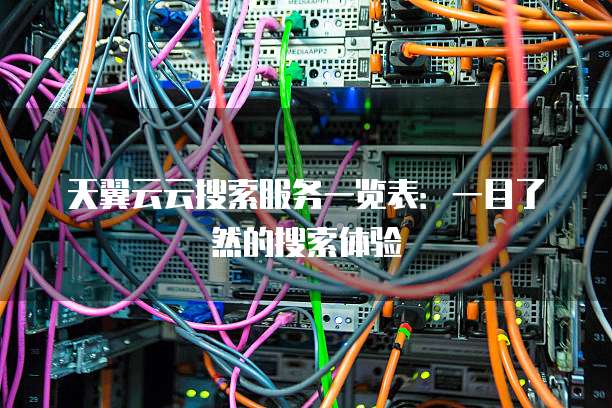 天翼云云搜索服务一览表:一目了然的搜索体验