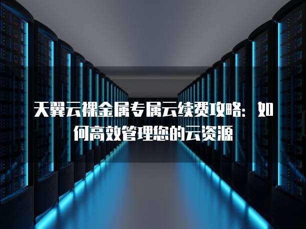 天翼云裸金属专属云续费攻略：如何高效管理您的云资源
