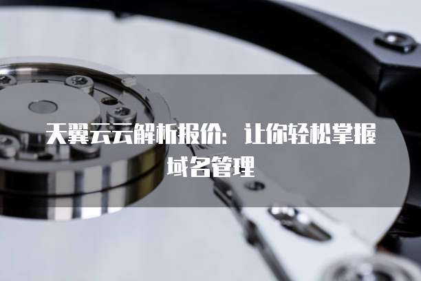 天翼云云解析报价：让你轻松掌握域名管理