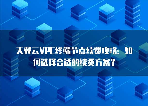 天翼云VPC终端节点续费攻略：如何选择合适的续费方案？