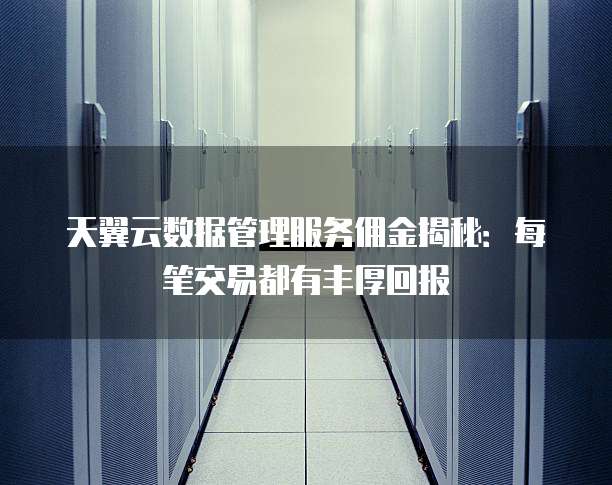 天翼云数据管理服务佣金揭秘:每笔交易都有丰厚回报