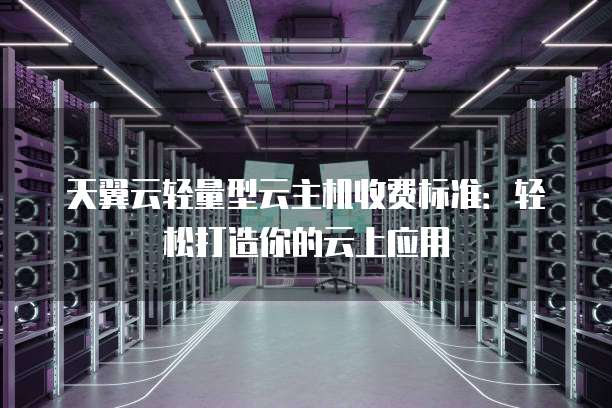 天翼云轻量型云主机收费标准：轻松打造你的云上应用