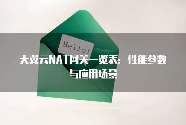 天翼云NAT网关一览表:性能参数与应用场景