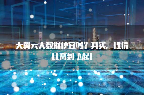 天翼云大数据便宜吗?其实,性价比高到飞起!