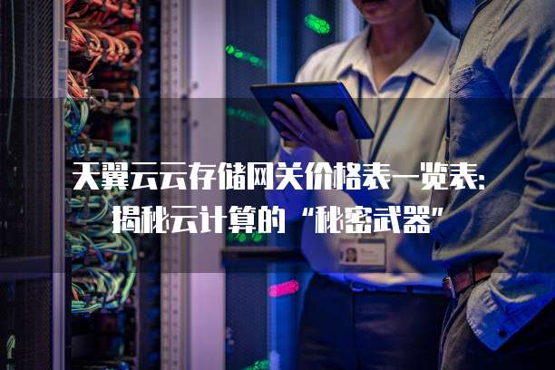 天翼云云存储网关价格表一览表:揭秘云计算的“秘密武器”