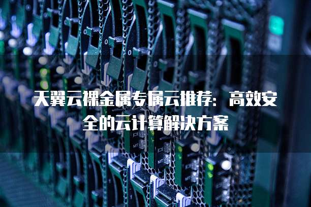天翼云裸金属专属云推荐:高效安全的云计算解决方案