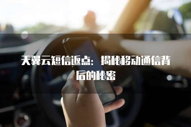 天翼云短信返点:揭秘移动通信背后的秘密