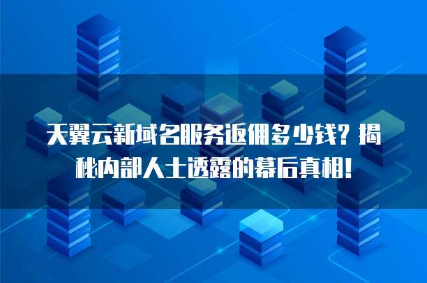 天翼云新域名服务返佣多少钱?揭秘内部人士透露的幕后真相!