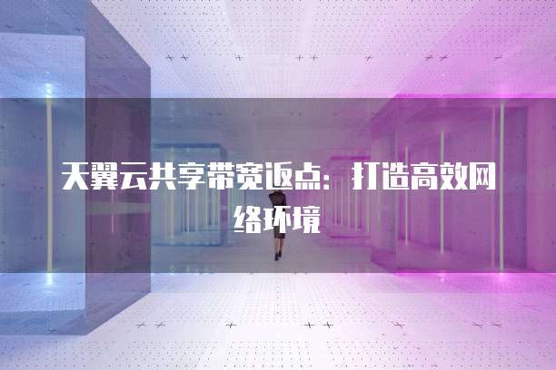天翼云共享带宽返点:打造高效网络环境