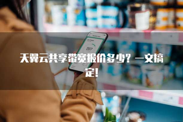 天翼云共享带宽报价多少?一文搞定!