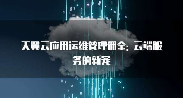 天翼云应用运维管理佣金: 云端服务的新宠