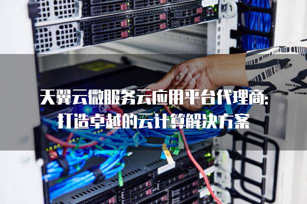 天翼云微服务云应用平台代理商:打造卓越的云计算解决方案