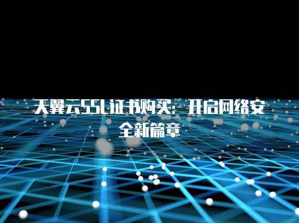 天翼云SSL证书购买:开启网络安全新篇章