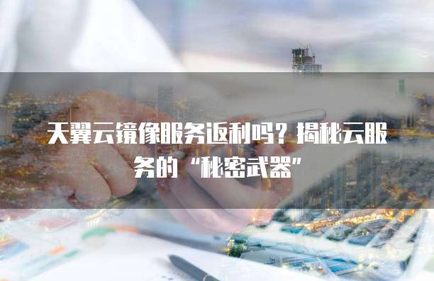 天翼云镜像服务返利吗？揭秘云服务的&ldquo;秘密武器&rdquo;