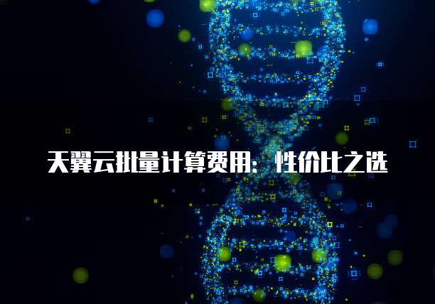天翼云批量计算费用：性价比之选