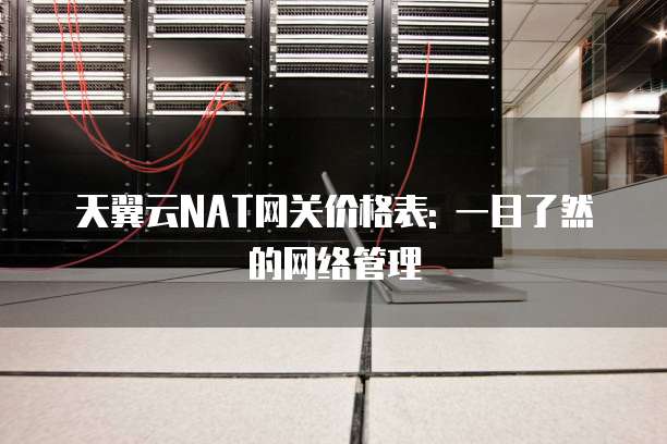 天翼云NAT网关价格表: 一目了然的网络管理