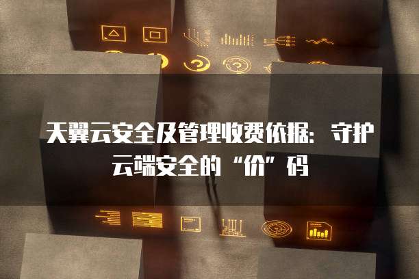 天翼云安全及管理收费依据:守护云端安全的“价”码