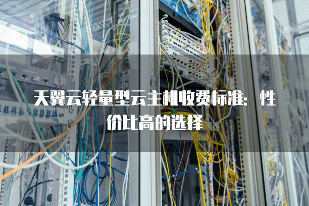 天翼云轻量型云主机收费标准:性价比高的选择