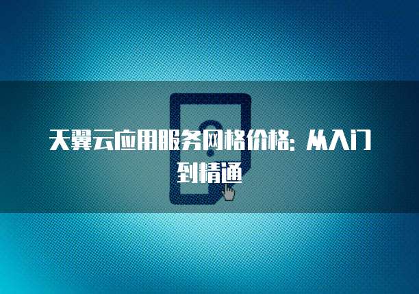 天翼云应用服务网格价格: 从入门到精通