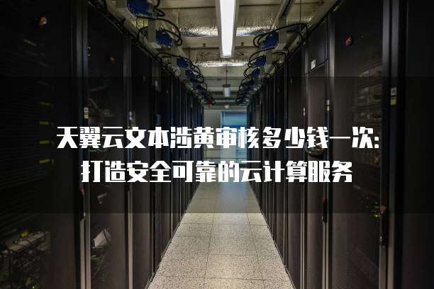 天翼云文本涉黄审核多少钱一次:打造安全可靠的云计算服务