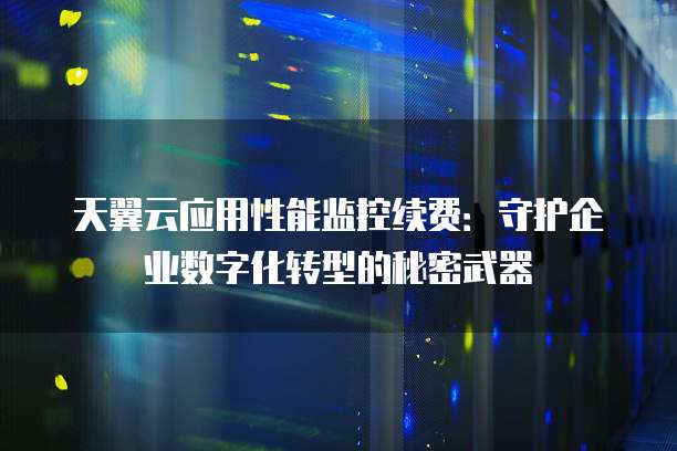 天翼云应用性能监控续费:守护企业数字化转型的秘密武器
