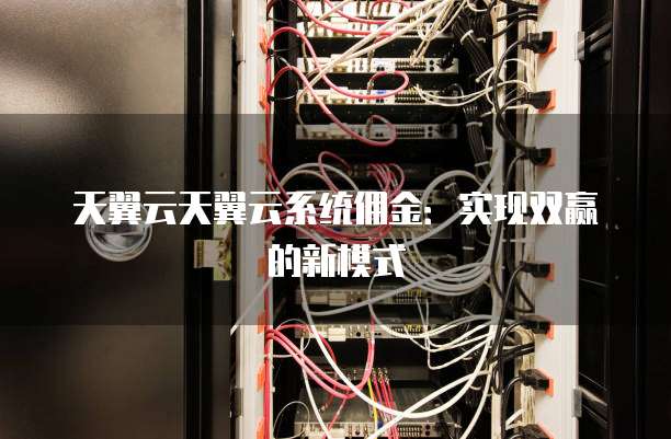 天翼云天翼云系统佣金:实现双赢的新模式