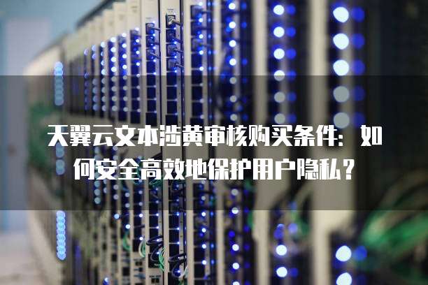 天翼云文本涉黄审核购买条件:如何安全高效地保护用户隐私?