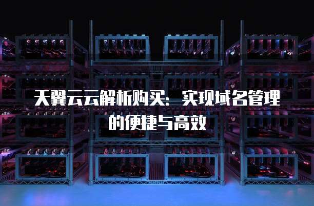天翼云云解析购买：实现域名管理的便捷与高效