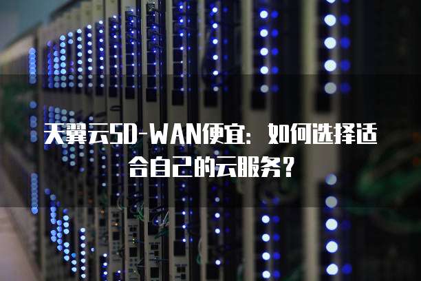 天翼云SD-WAN便宜:如何选择适合自己的云服务?